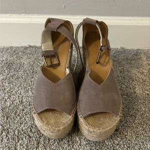 SOLUDOS Gray Wedge Espadrilles